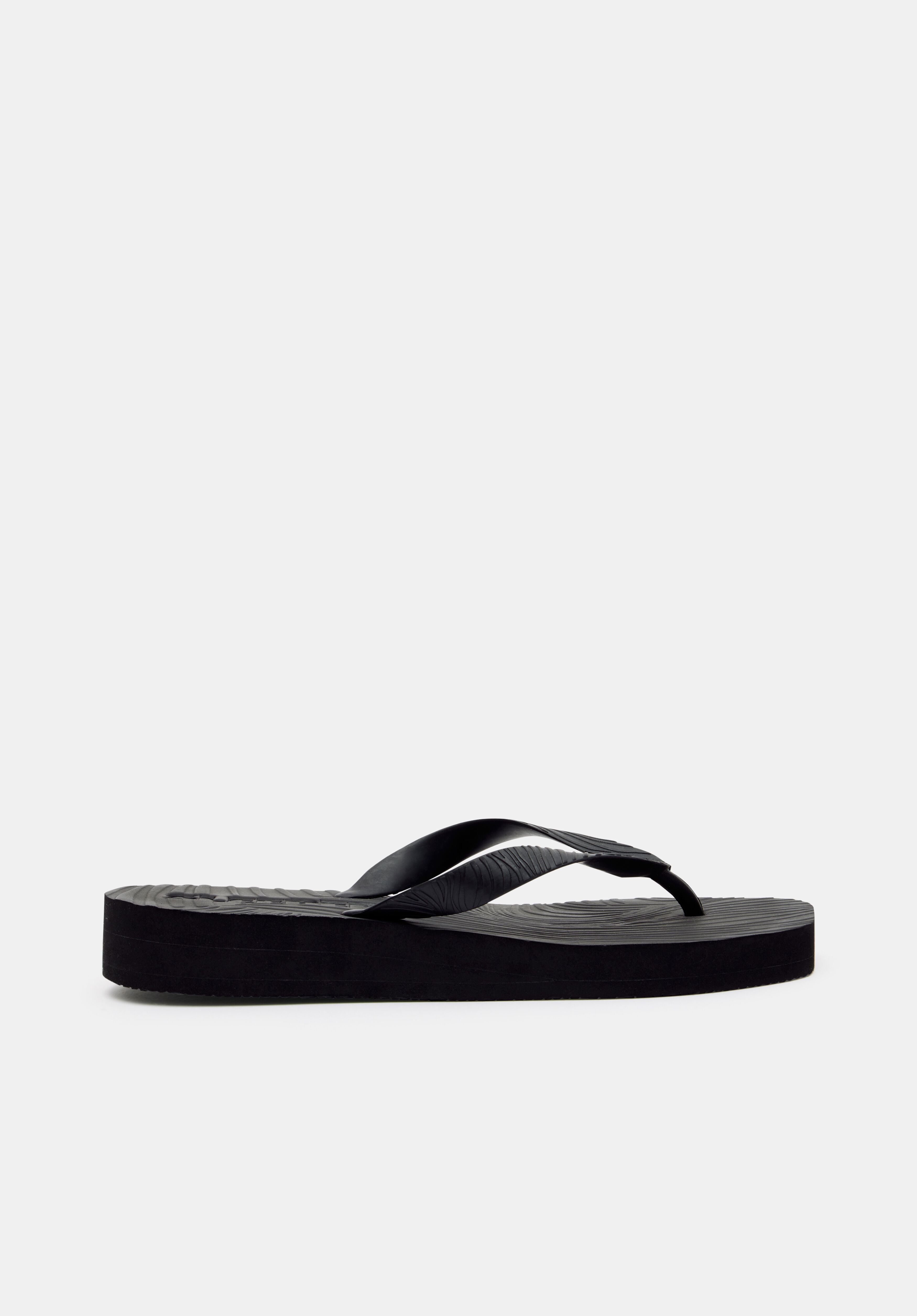 Sleepers Platform Flip Flops Black hush