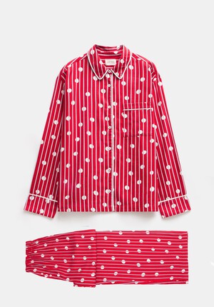 Luella Brushed Cotton Stripe Polka Dot Pyjama Set