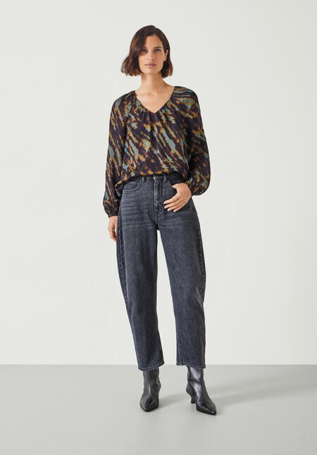 Elise Printed V-Neck Blouse
