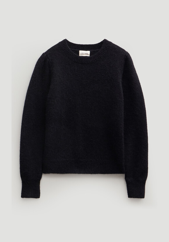 Gathered Shoulder Wool Blend Jumper
