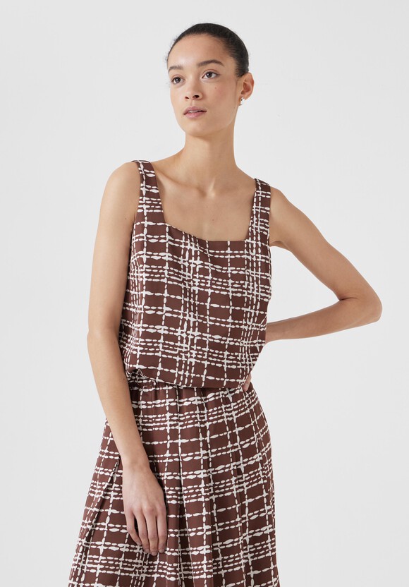 Satin Twill Square Neckline Tank Top