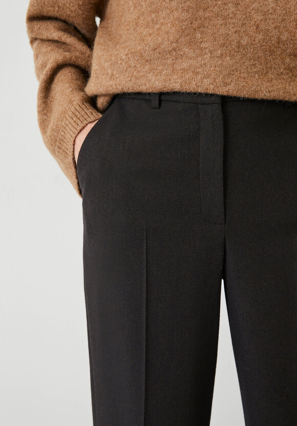 Emily Wide Leg Wool Blend Trousers | Chocolate Brown | hush