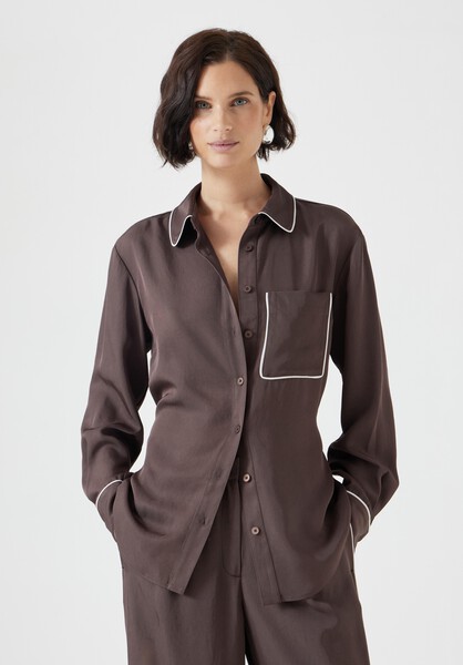 Kinsey Long Sleeve Piping Detailed Shirt