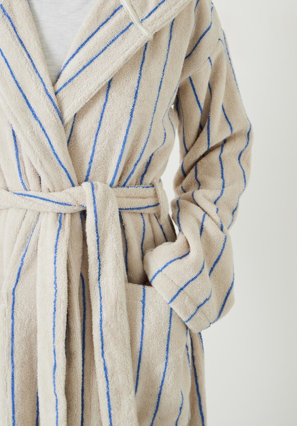 Renée Striped Cotton Towelling Robe