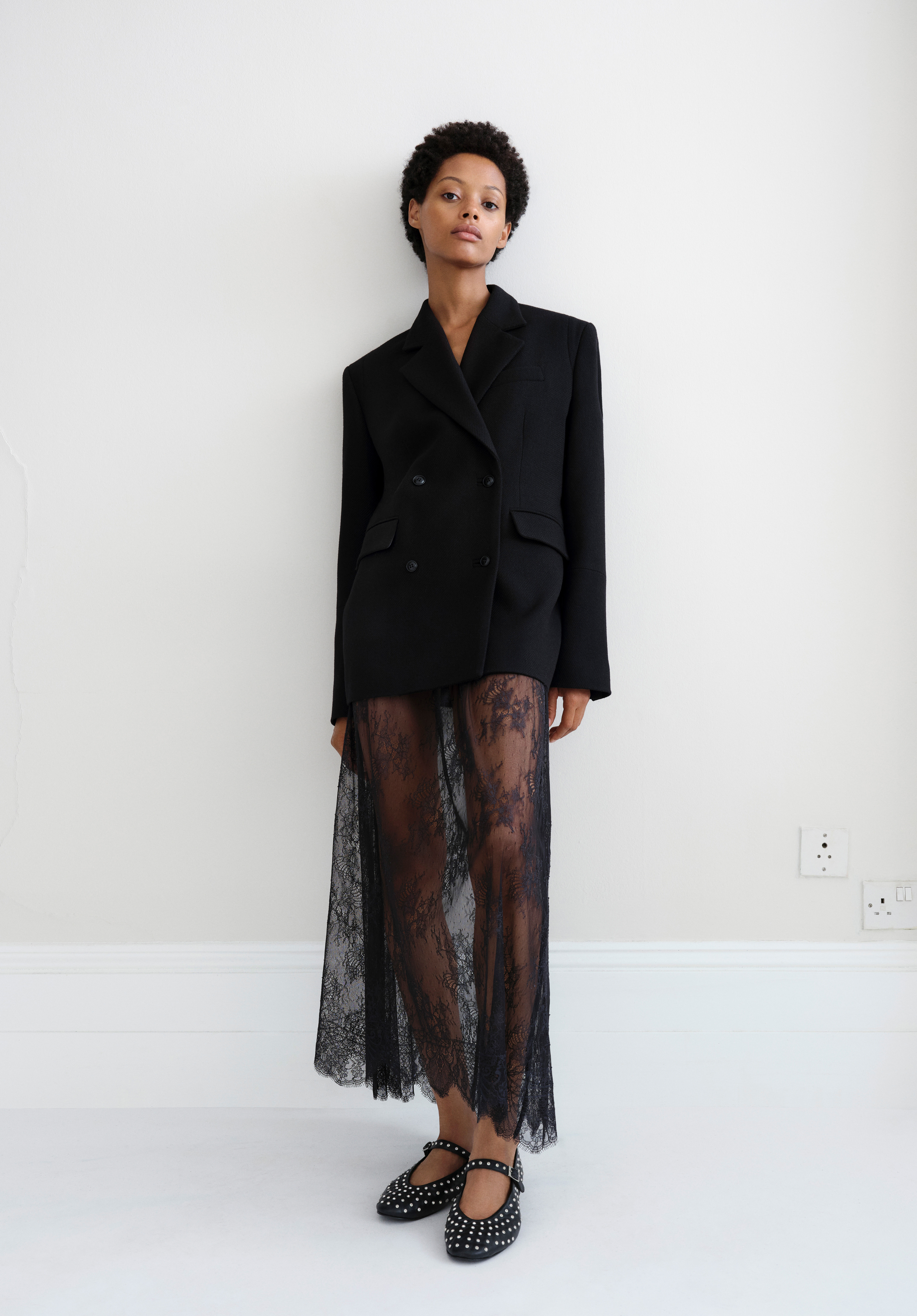 Black and navy lace skirt shop