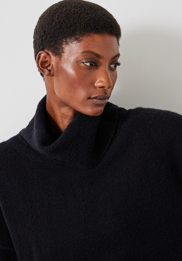 Meryll Crop Wool Blend Roll Neck Jumper