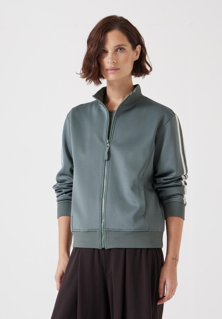 Zanna Side Stripe Zip Through Sweatshirt