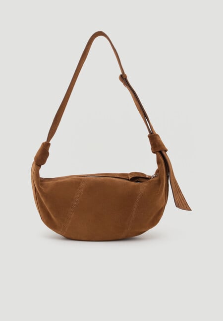 Oversized Suede Crescent Bag