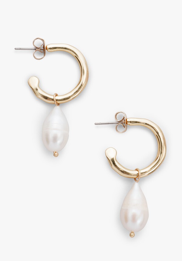 Lilas Pearl Hoop Earrings