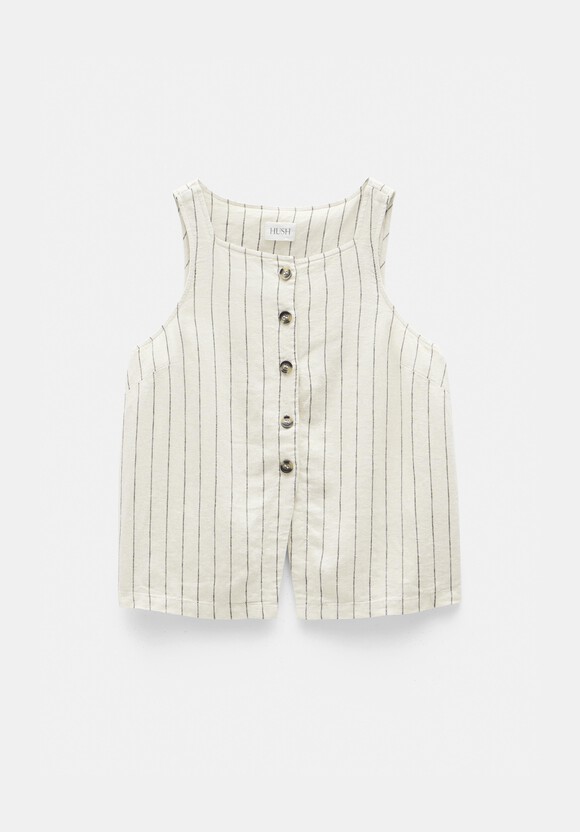 Phoebe Linen Blend Stripe Waistcoat