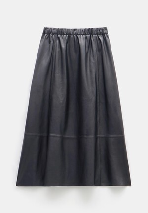 Agatha Leather Midi Skirt
