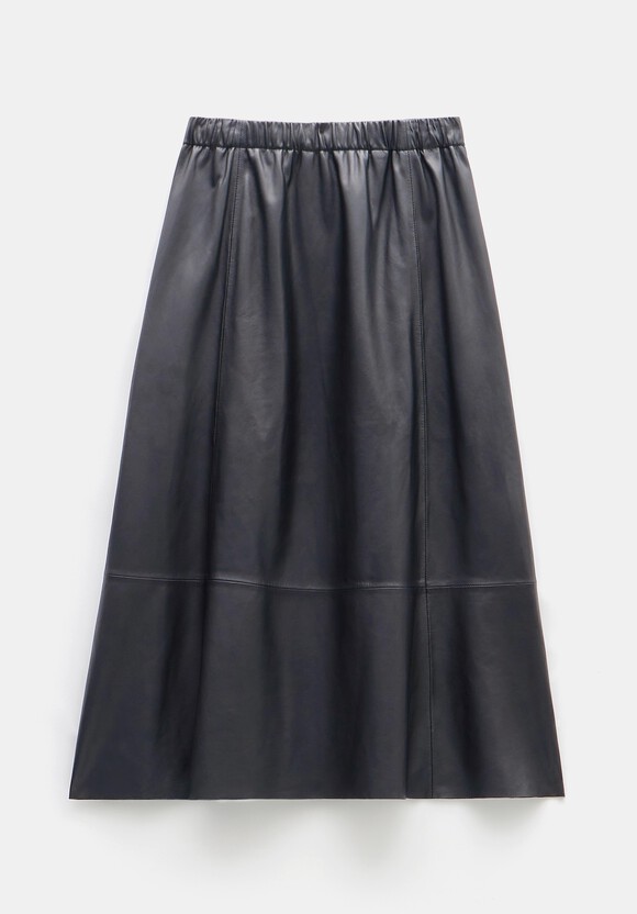Agatha Leather Midi Skirt
