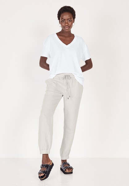 Cropped Linen Joggers