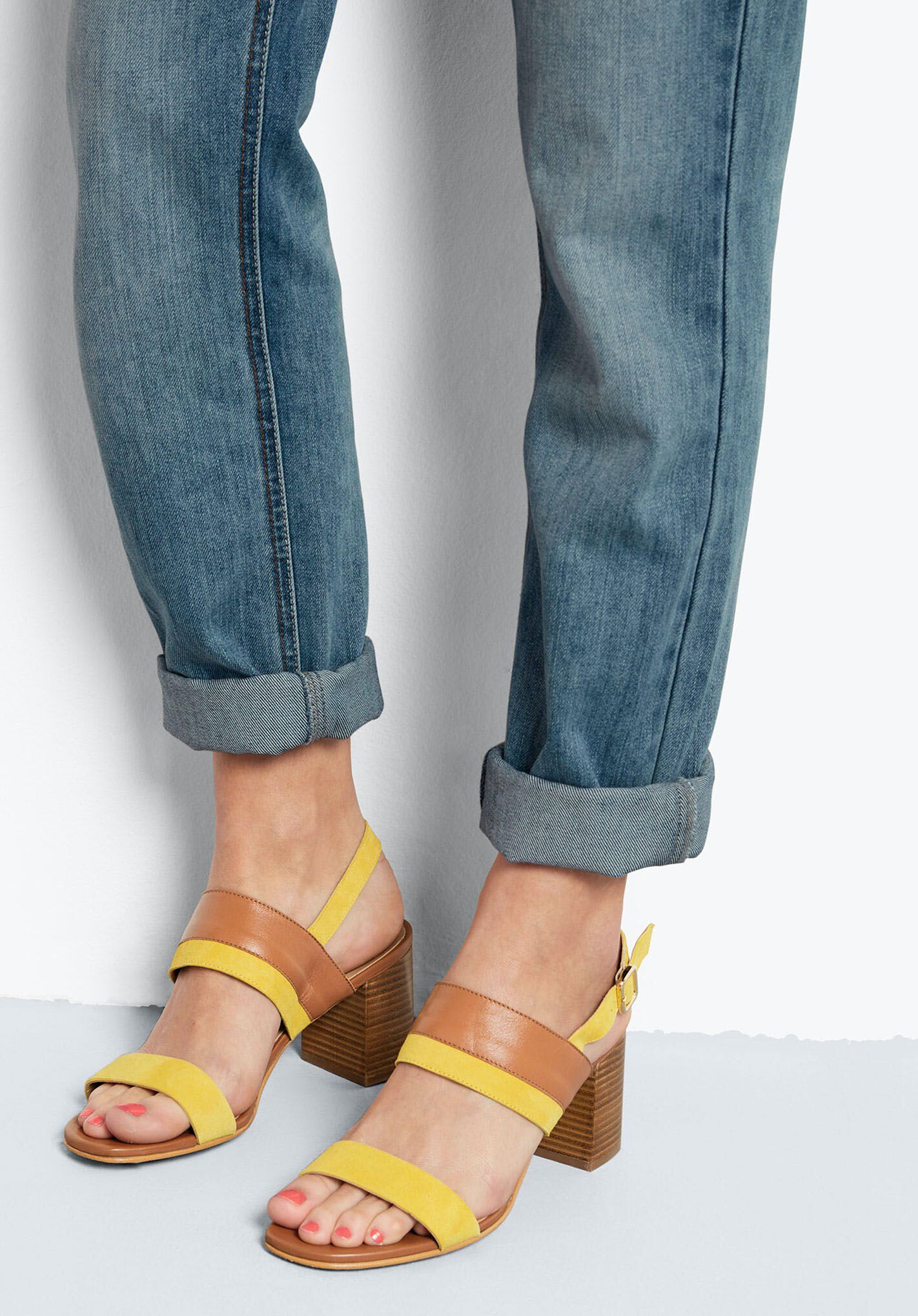 Yellow heeled sandals uk best sale