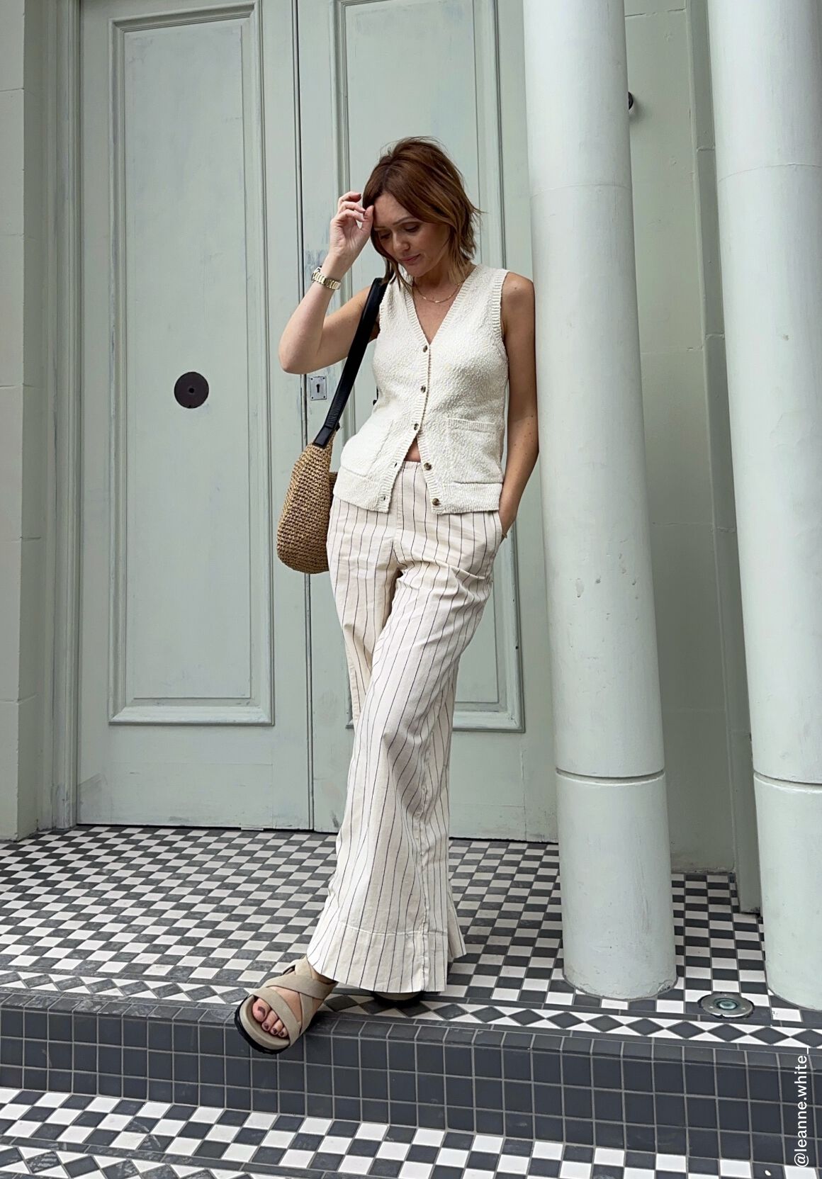 Striped trousers wide leg top