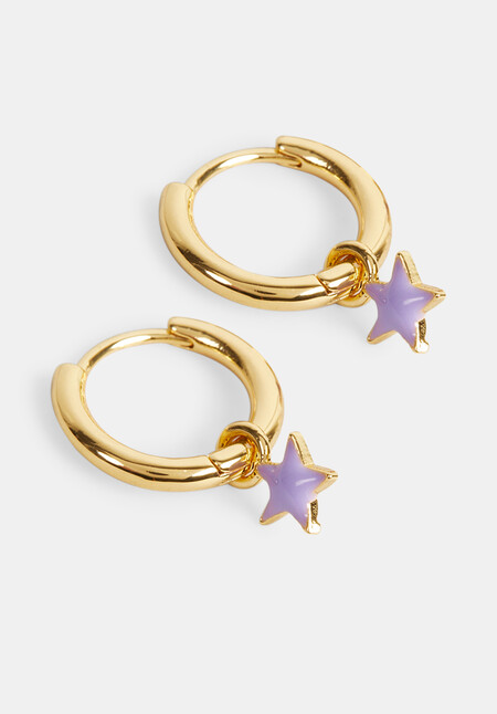 Ellie Enamel Star Hoop Earring