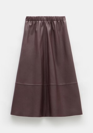 Agatha Leather Midi Skirt