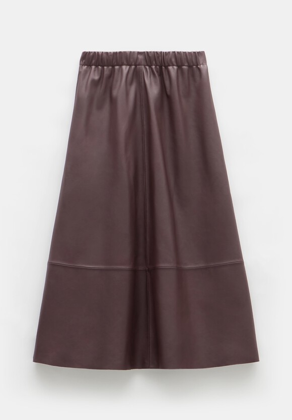 Agatha Leather Midi Skirt