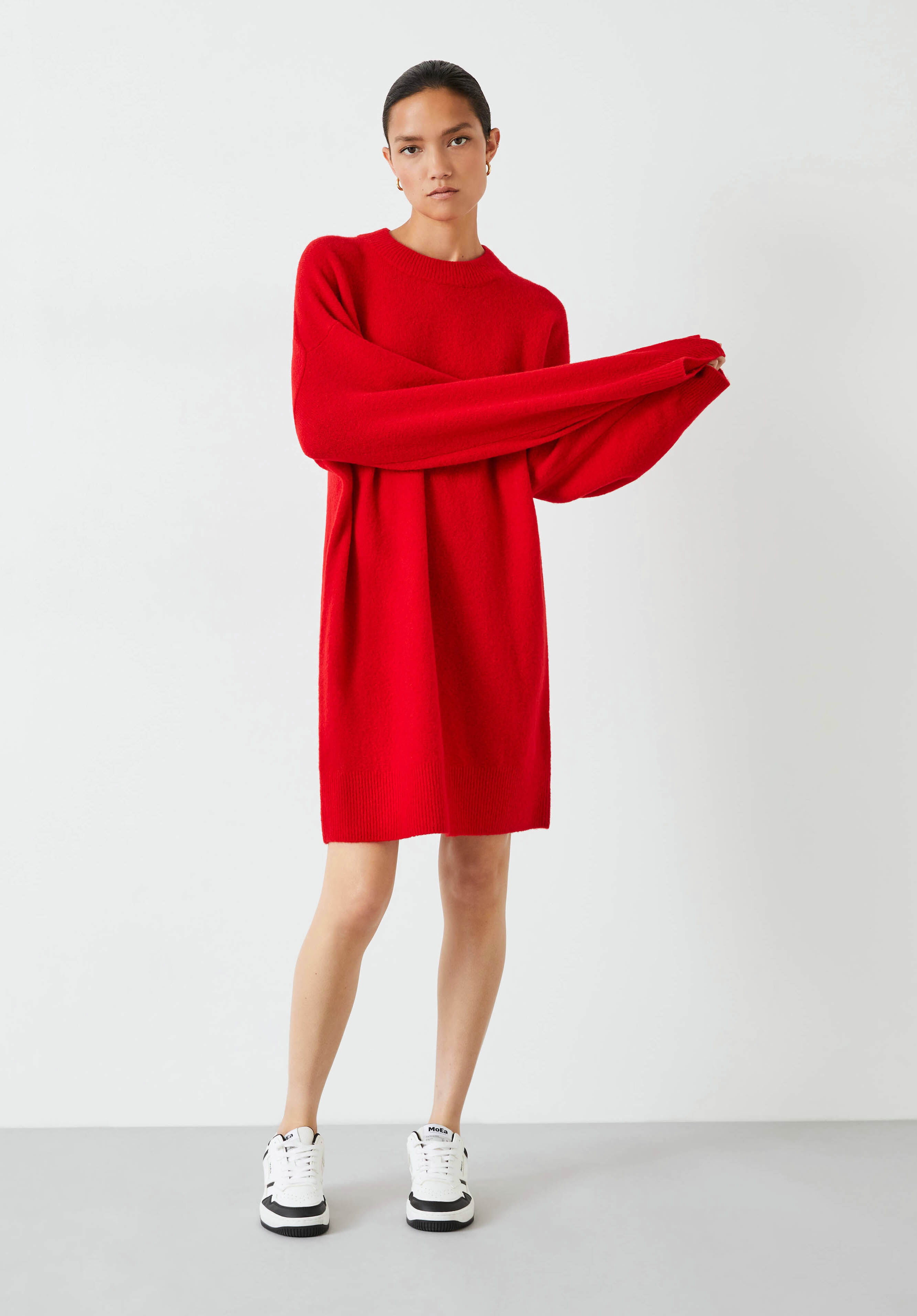 Kenley Wool Blend Jumper Dress Vibrant Red hush