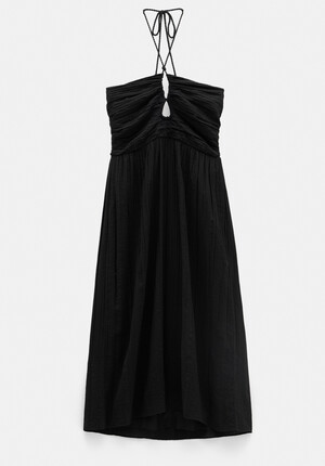 Bella Cut Out Crinkle Bandeau Dress