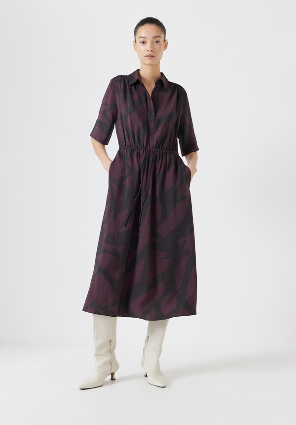 Air Flow Short Sleeve Midi Shirt Dress