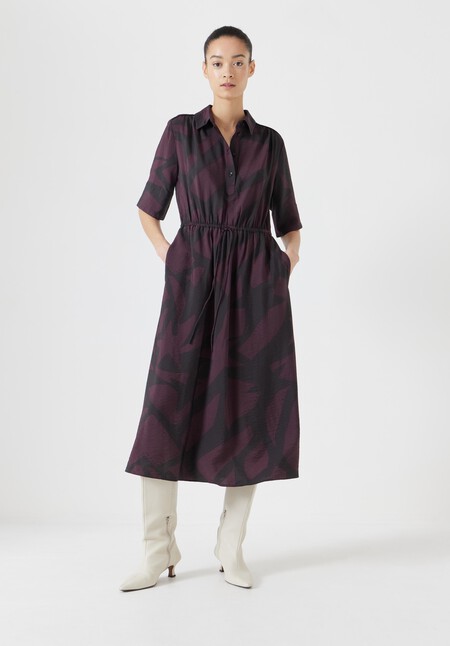 Air Flow Short Sleeve Midi Shirt Dress