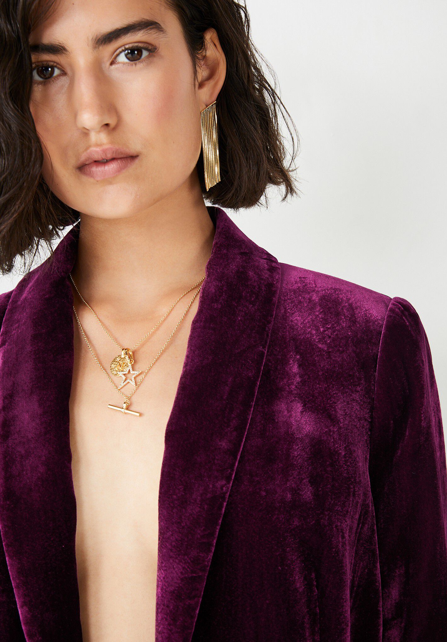 Berry velvet jacket deals