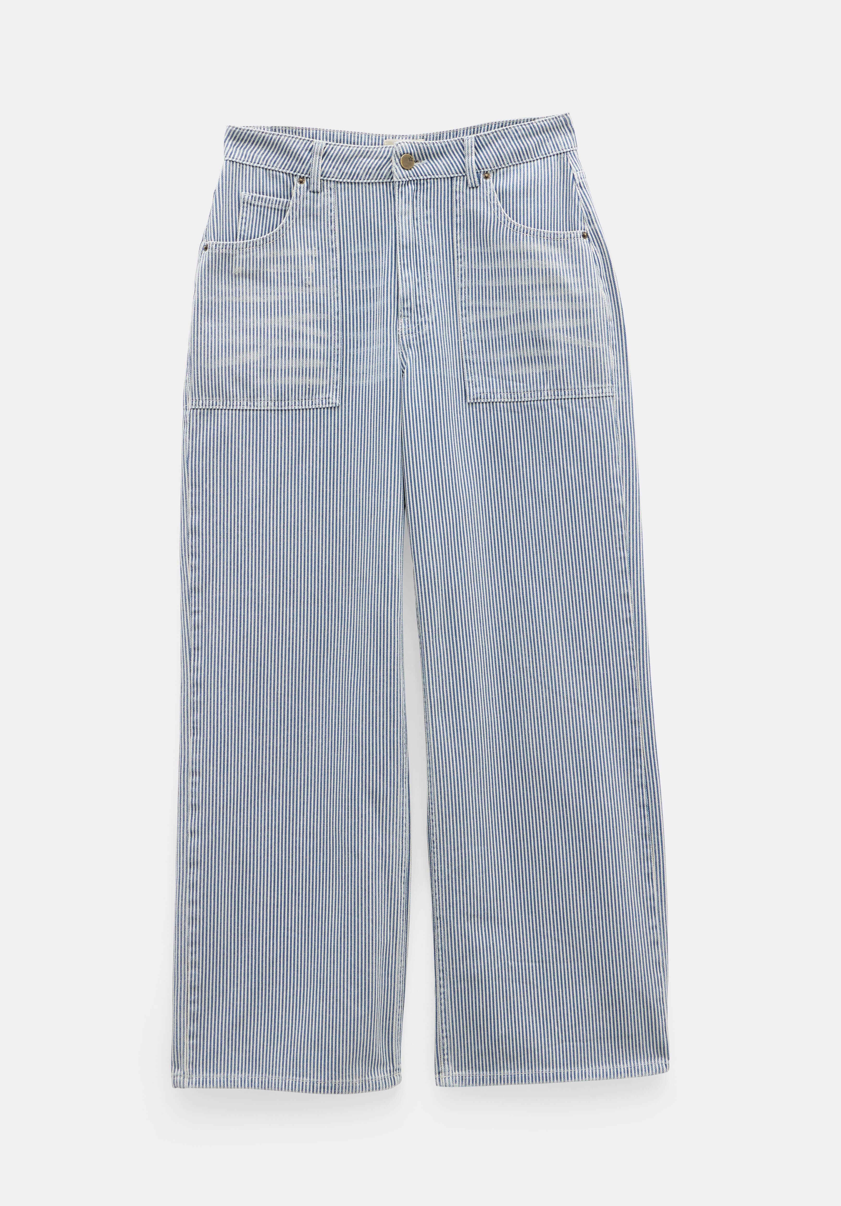 Striped denim pants discount