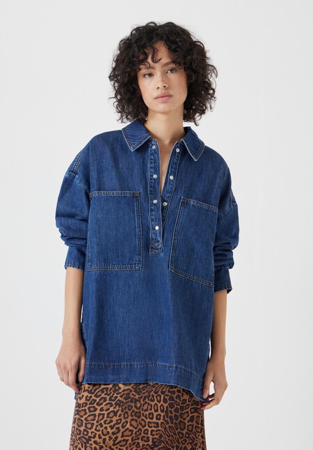 Denim Pullover Shirt