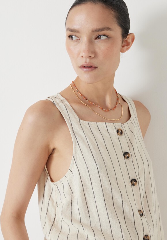 Phoebe Linen Blend Stripe Waistcoat