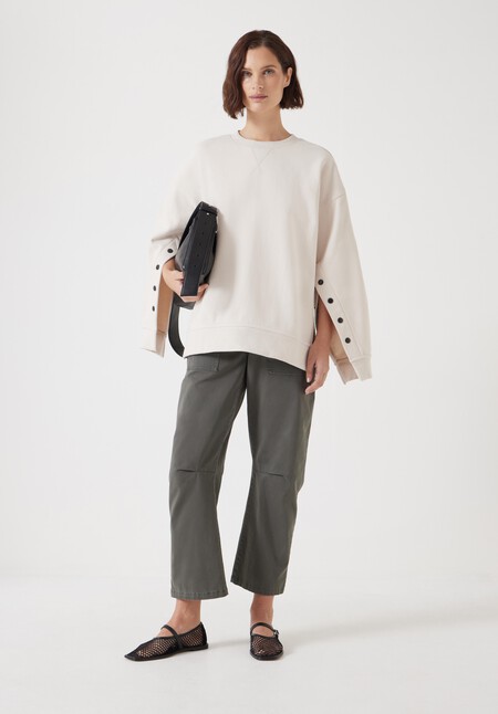 Popper Detail Sweatshirt
