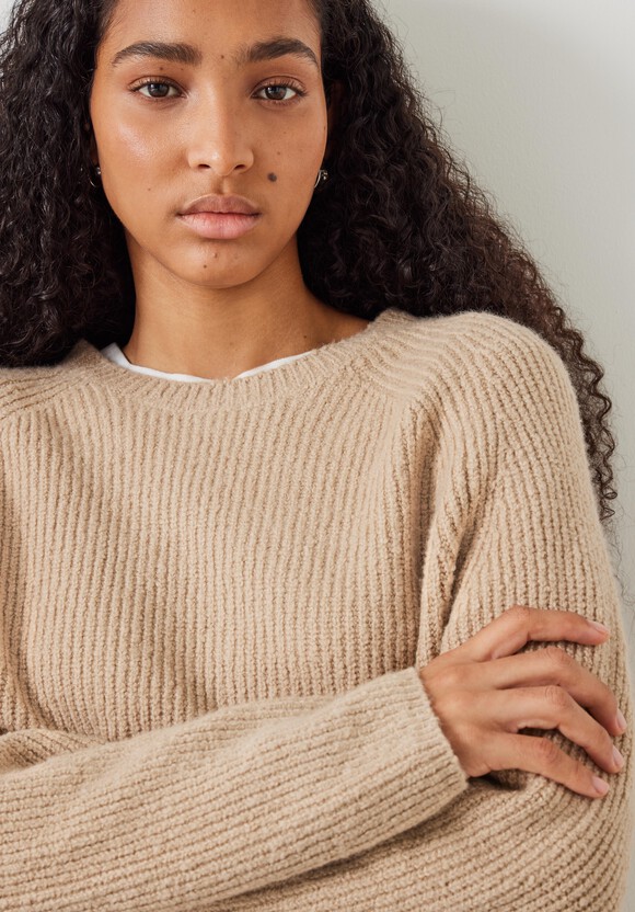 Tamar Ribbed Crew Neck Jumper With Wool