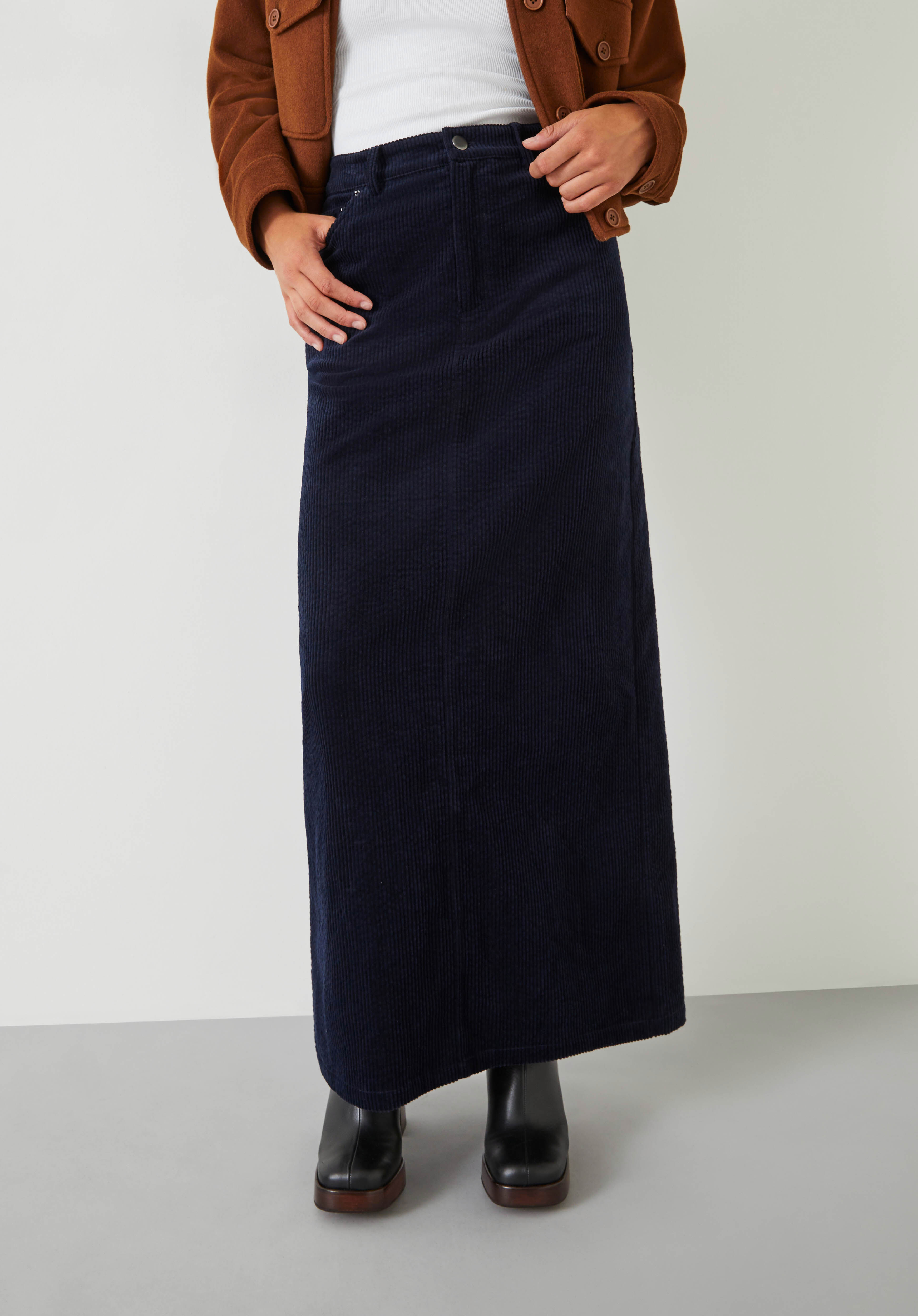 Black cord maxi skirt best sale