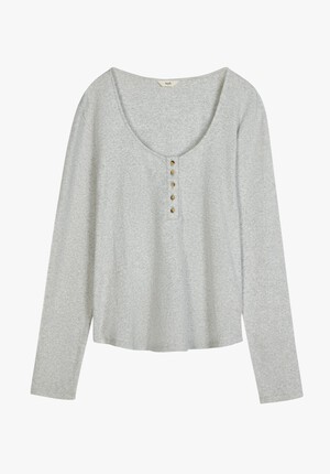 Long Sleeve Ribbed Henley T-Shirt