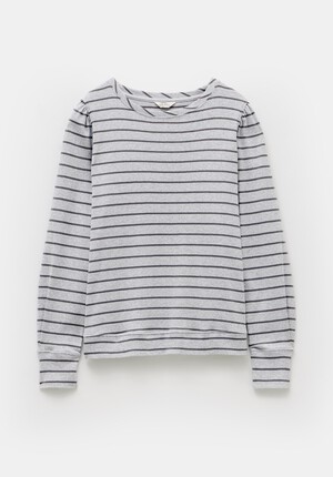 Emily Cotton Striped Puff Sleeve Top
