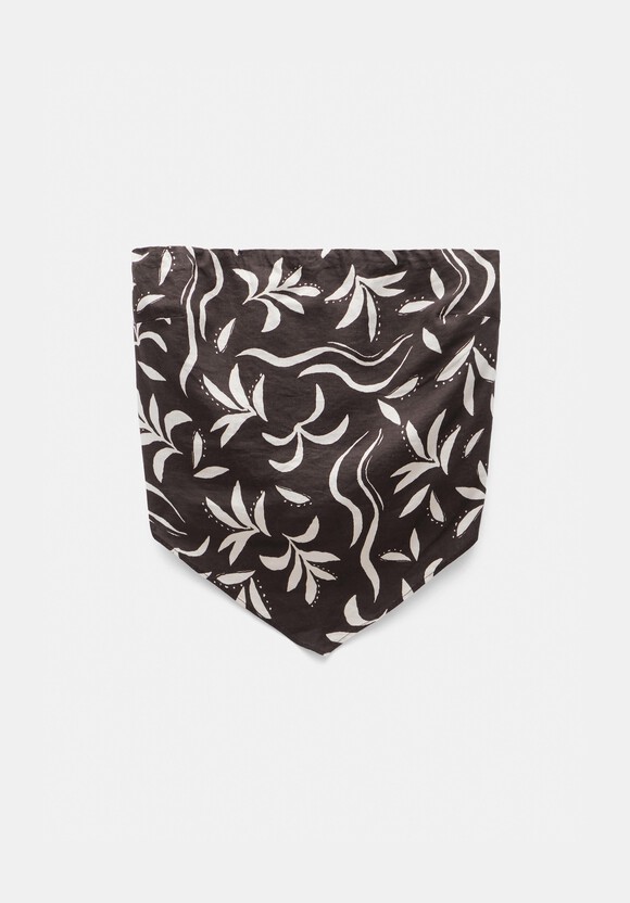 Printed Linen Blend Bandeau Top