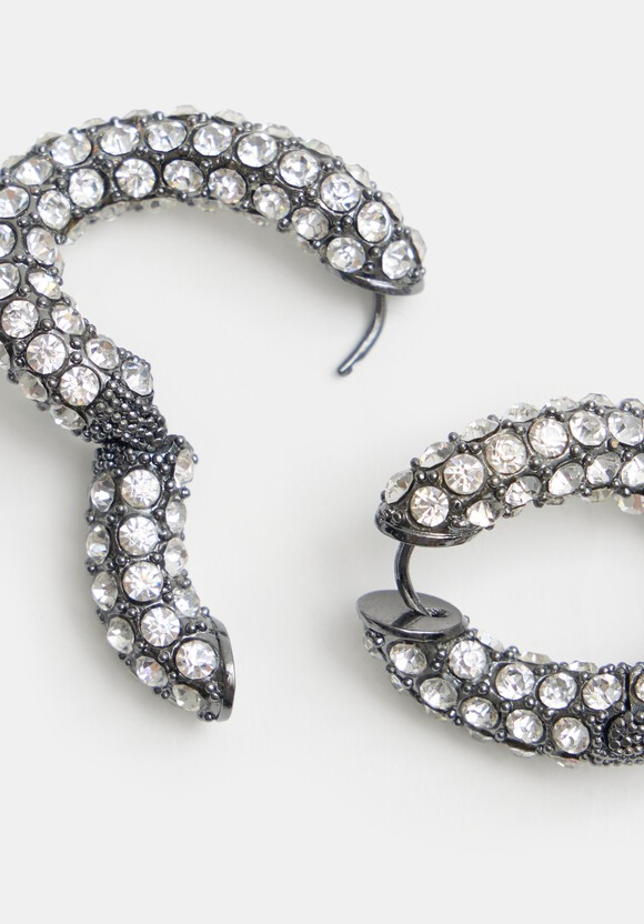 Large Pia Pave Twist Hoop Earrings