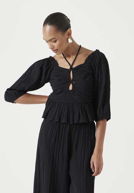 Zoe Bandeau Crinkle Top