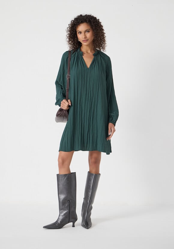 Ruffled Long Sleeve Mini Dress