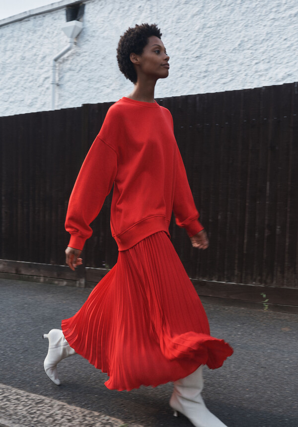 Gabriela Pleated Skirt Sweatshirt Dress
