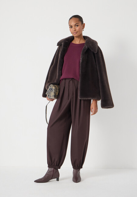 Adena Bubble Hem Wool Blend Trouser