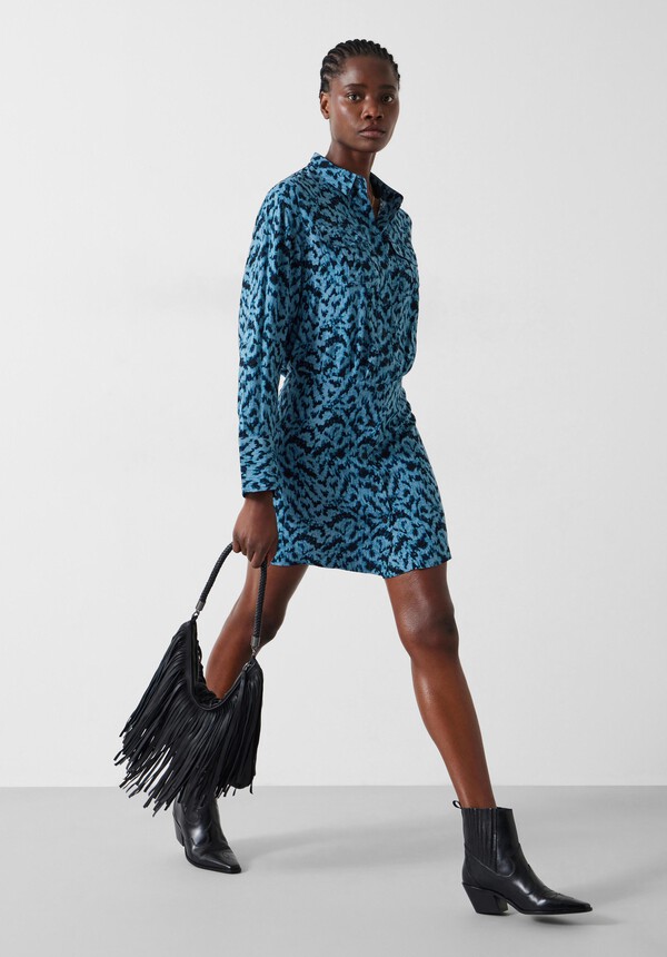 Maia Printed Mini Utility Dress