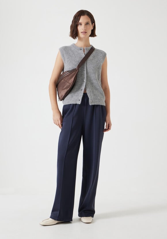 Button Through Knitted Sleeveless Cardigan