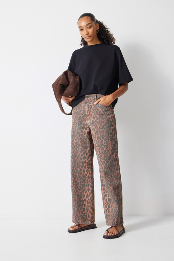 Leopard Wide Leg Jeans