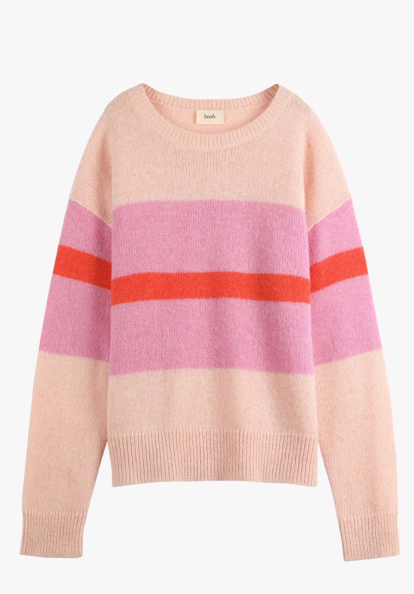 pink and red striped jumper