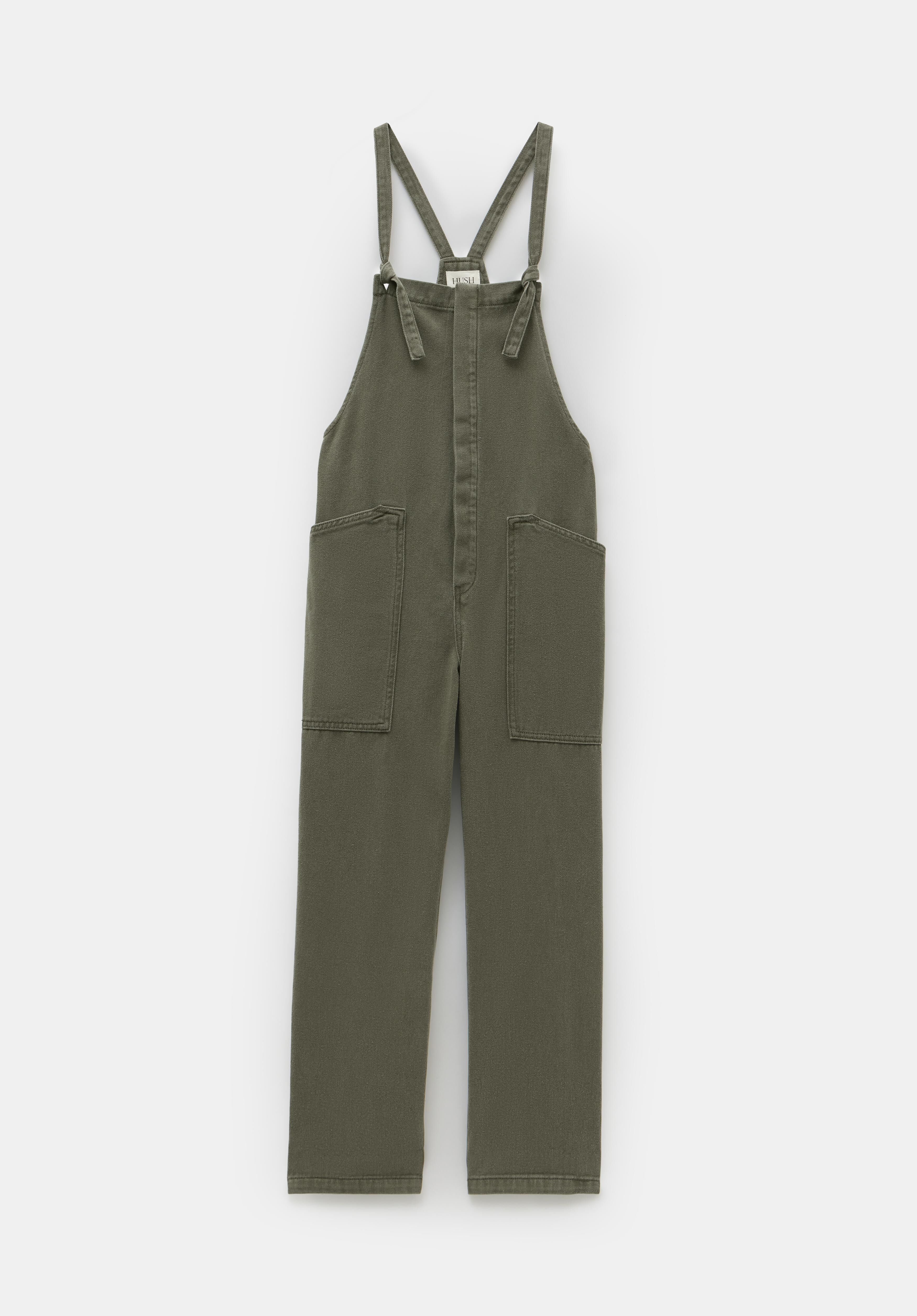 Cropped denim dungarees discount