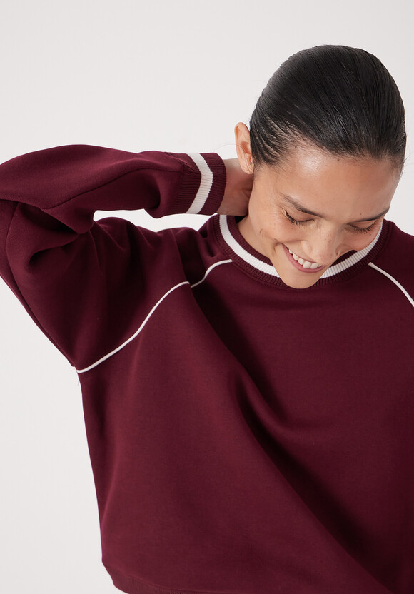 Striped Rib Raglan Sweatshirt
