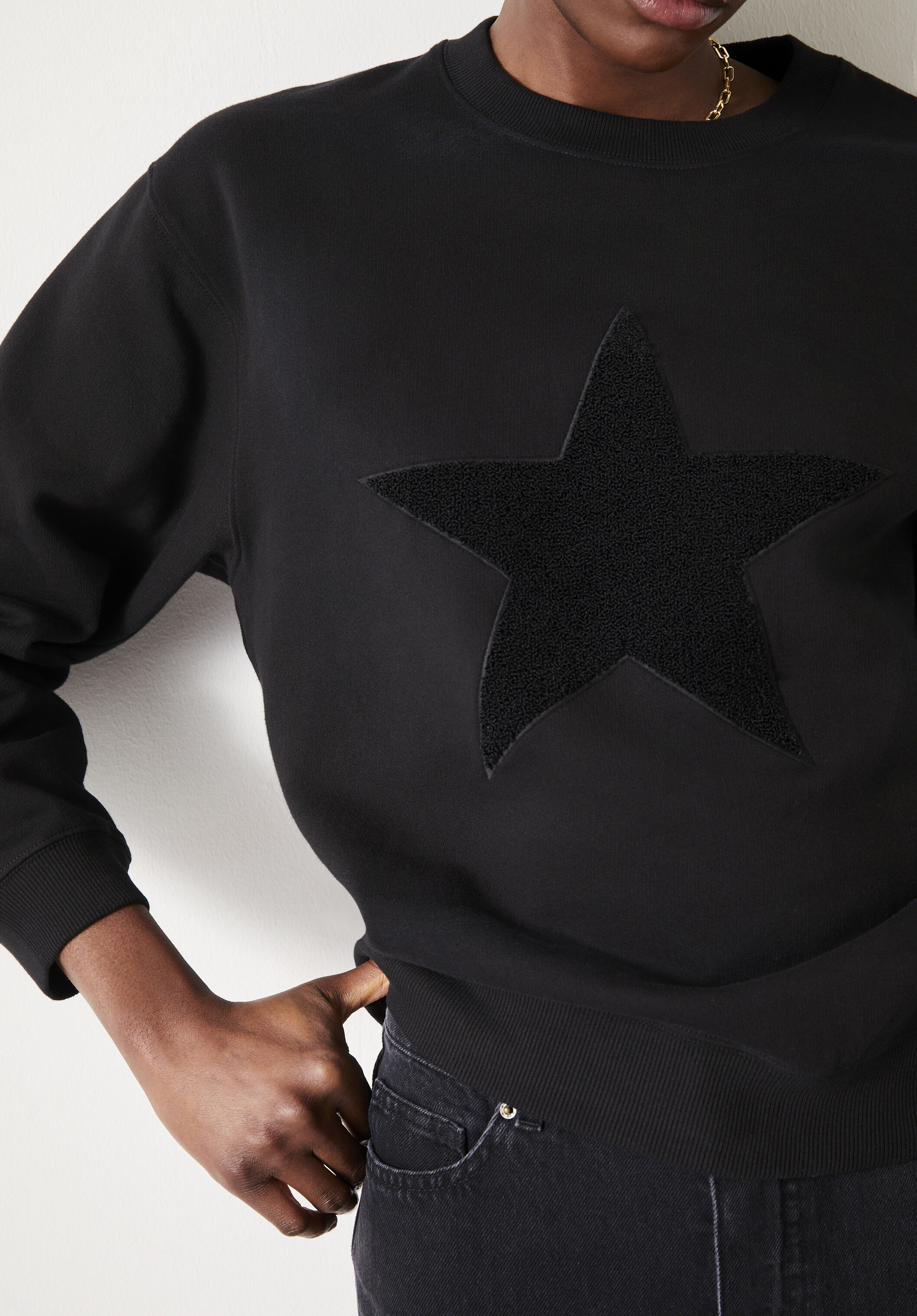 Black new arrivals star sweatshirt