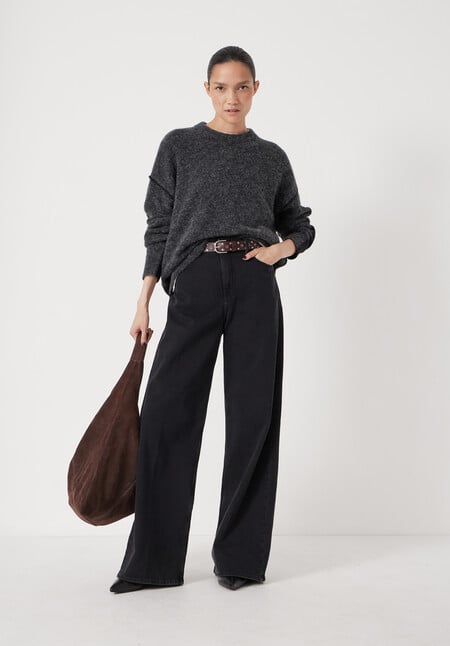 Colour Block Wool Blend Crew Jumper
