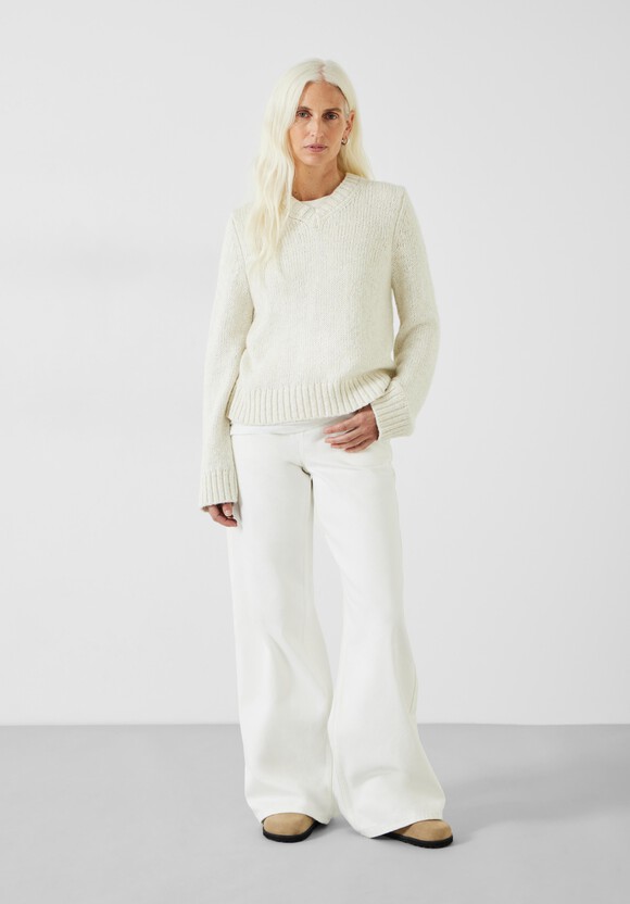 Marra High V Neck Knitted Jumper